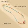 GEMCHIC Women's Blue Natural Stone Beaded Titanium Steel Necklace Fashion Light Luxury Versatile Freshwater Pearl Pendant