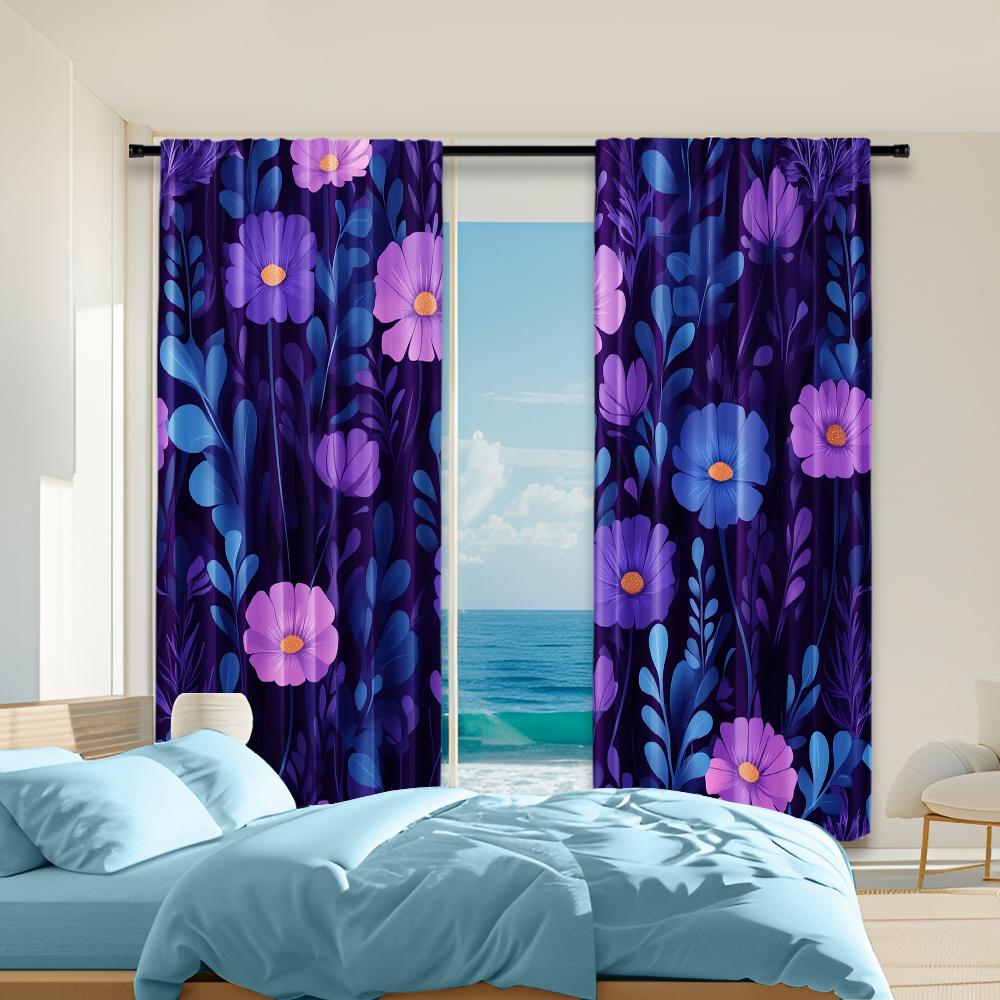 

2 шт., универсальные полиэстеровые прозрачные шторы для украшения дома Bluebonnet для использования в спальнях и гостиных 29x65in(75x166cm)