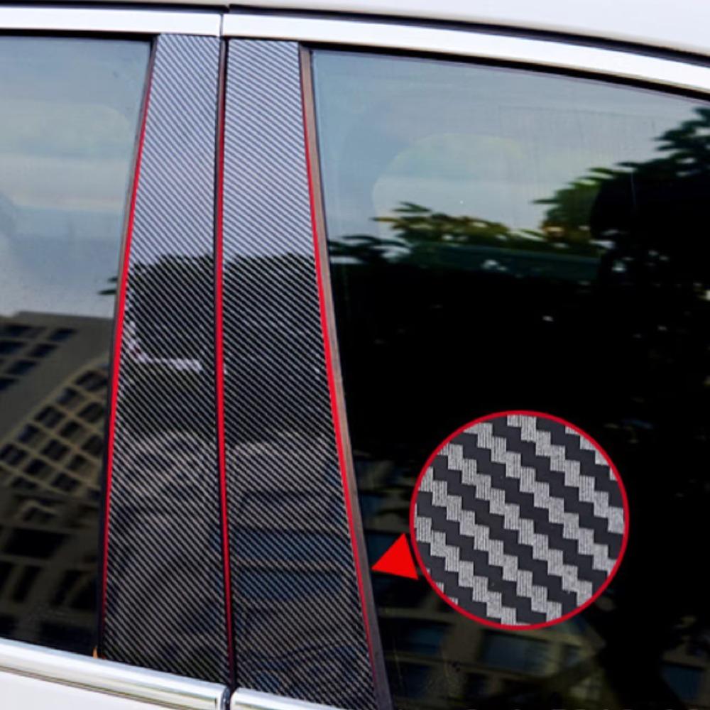 6PCS Polished Pillar Posts For Mercedes Benz C Class Sedan W204 2007 2008 2009 2010 2011 2012- 2014 Door Window Trim Stickers