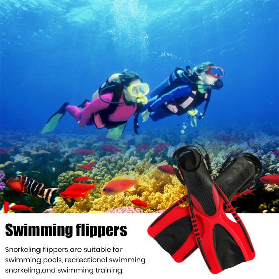 1 para płetw do pływania dla dorosłych mężczyzn i kobiet do nurkowania z rurką płetwy do pływania regulowane klamry otwarta pięta rozmiar podróżny elastyczne krótkie płetwy do pływania