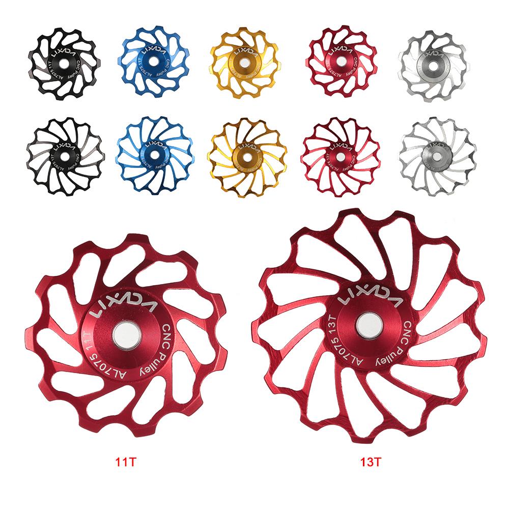 Lixada MTB Road Bike Ceramic Pulley 7075 Aluminum Alloy Rear Derailleur 13T Guide Cycling Ceramics