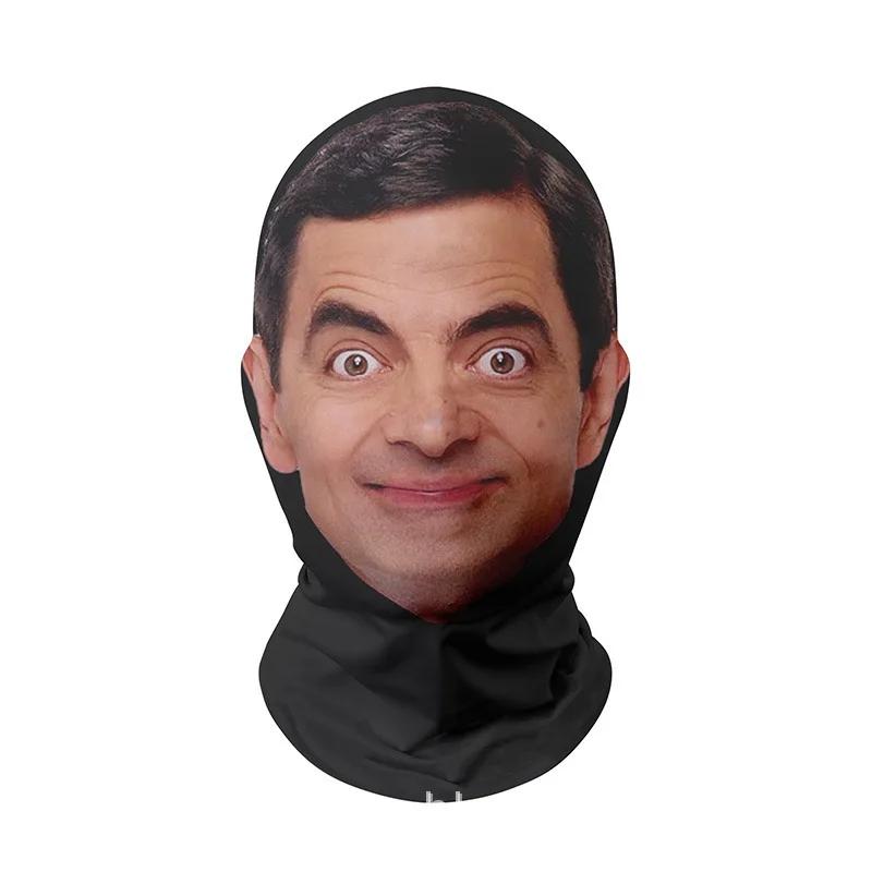 3D Realistic Mask Celebrity Face Mask Funny Head Cover Riding Scarf Cosplay Party Headwear Hip Hop Hood Balaclava