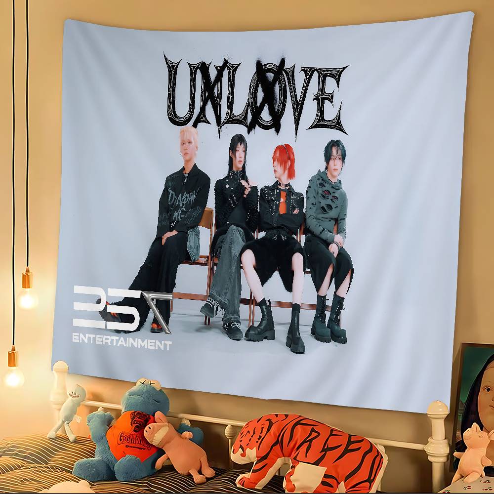 Popular Kpop Group X-XLov Hanging Bohemian Tapestry Hanging Tarot Hippie Wall Rugs Dorm Japanese Tapestry