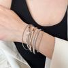 6Pcs/7Pcs Europe American Style Wide Open Bangle Set Gold Silver Exaggerated Bracelet  Girls