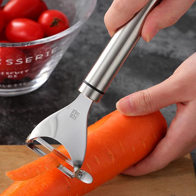 2 Stück Gemüseschäler Edelstahl Kartoffelschäler Hobel Karottenreibe Obstschäler Messer Gemüsewerkzeuge Küchenzubehör
