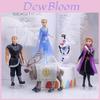 Betoverende 5-delige set met actiefiguren van Sneeuwkoningin Anna, Elsa, Olaf en Sven Kristoff uit Frozen 2