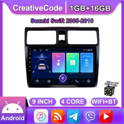 10" Android Car Stereo Radio för Suzuki Swift 2005-2010 Multimedia Player 2 Din DVD-högtalare Huvudenhet Audio WIFI 1+16GB