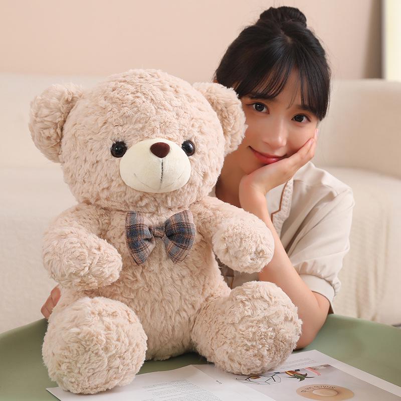 Cute Plush Teddy Bear with Bow – Perfect Companion Doll Gift for Girls