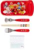 Anpanman Trio Set: Chopsticks, Spoon, Fork, Bento Chopsticks Case, Slide-Type Chopsticks, Red (Trio Set, Freezer Bag)