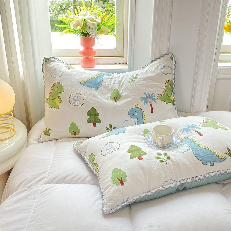 Floral Pillow Case Bathroom Household Washable Removable 48x74cm Pillowcase Breathable Four Season Pillows Cover Skin-friendly