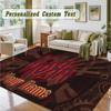 Crystal Velvet Square Rug Custom NameKorn Pattern Non Slip Home Floor Decor Rug