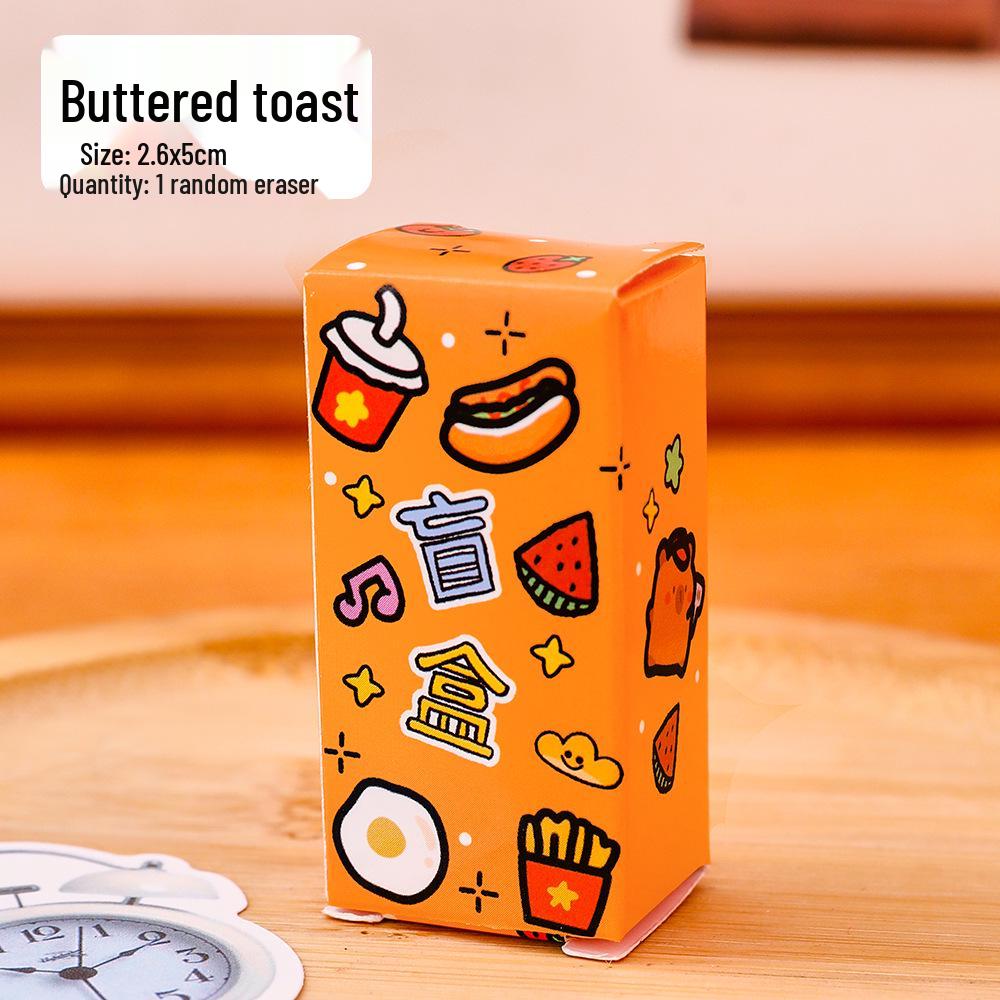Cartoon Snack Eraser Blind Box – Cute, High-Value Stationery Gift for Students