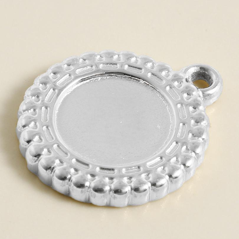6pcs New Steel Color Cabochon Charm No Fade Oval Round Water Droplet Pendant Metal DIY Stainless Steel Charms For Jewelry Making