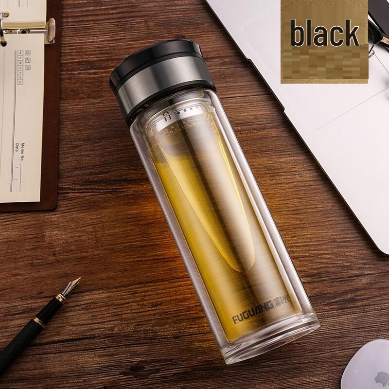 Fuguang Portable Double Wall Glass Tea Infuser Mug