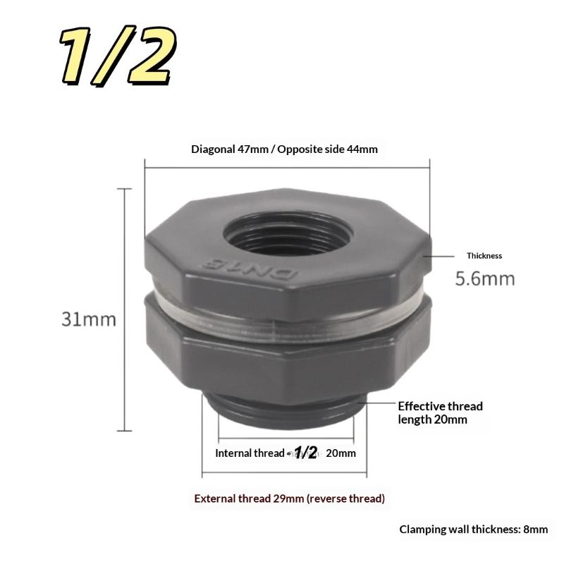 1Pcs Durable Water Tank Adapter With Valve Pvc/Ibc Water Bucket Adapter Quick Installation Rainwater Collection Connector Kit