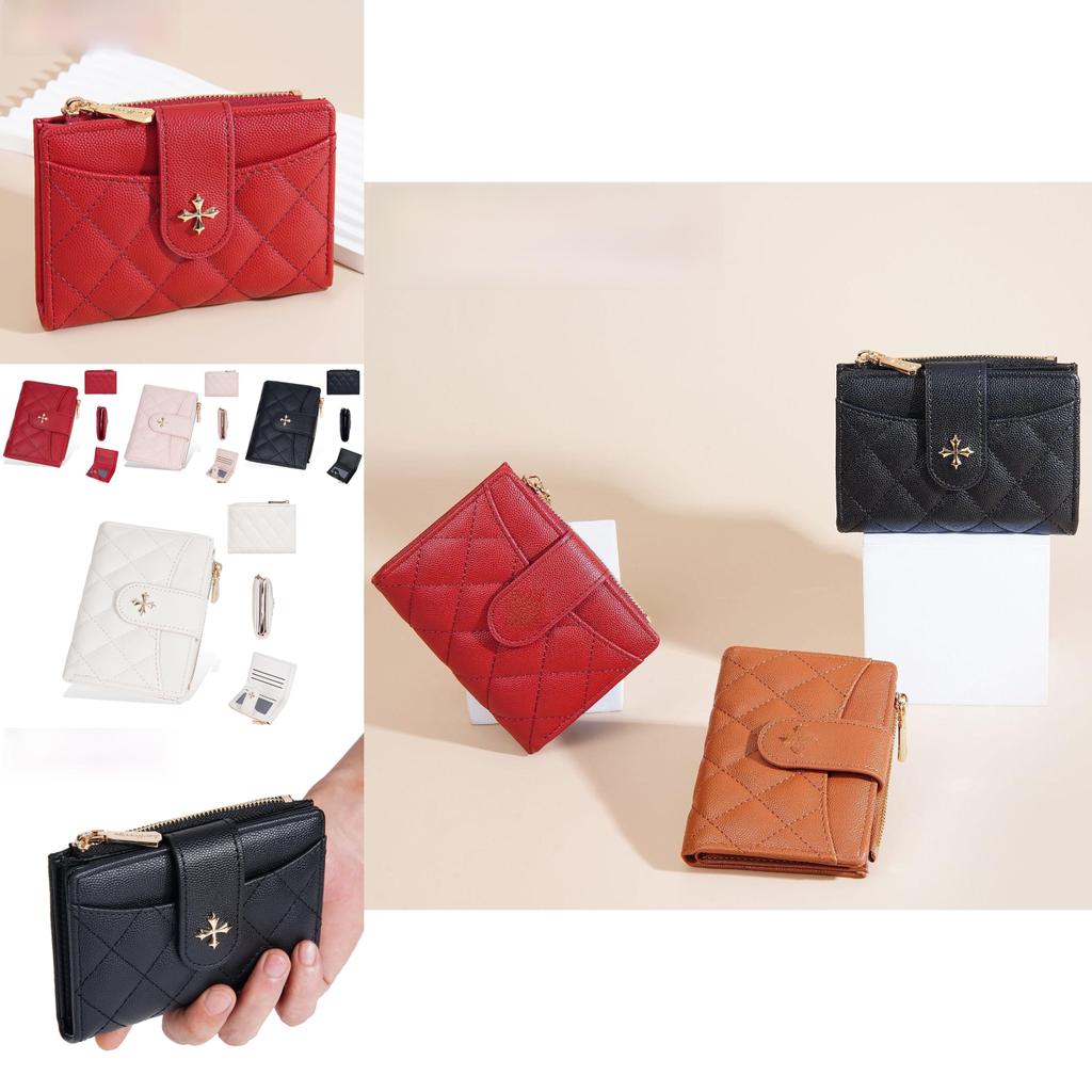 Minimalist Pu Material Ladies Short Wallet With Letter Printed And Card Organizer For Women