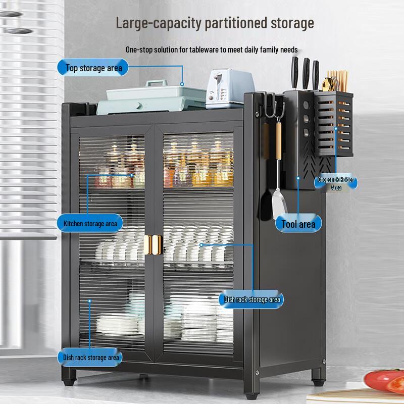 3-Tier Countertop Dish Drying Rack with Dustproof Cover