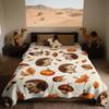 Autumn Hedgehog Family Flannel Blanket Cozy Fall Leaves Pumpkins Design Ultra-Soft All-Season Throw Stylish Home Decor Gift