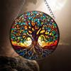 Acrylic Hanging Ornament - Tree of Life Design, Colorful Stained Glass Decoration for Window, Home, Garden, Indoor Outdoor Use