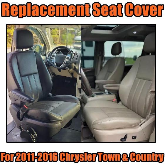 SecosAutoparts Driver or Passenger Side Bottom Replacement Perforated Leather Seat Cover Compatible with Chrysler Town and Country 2011-2016