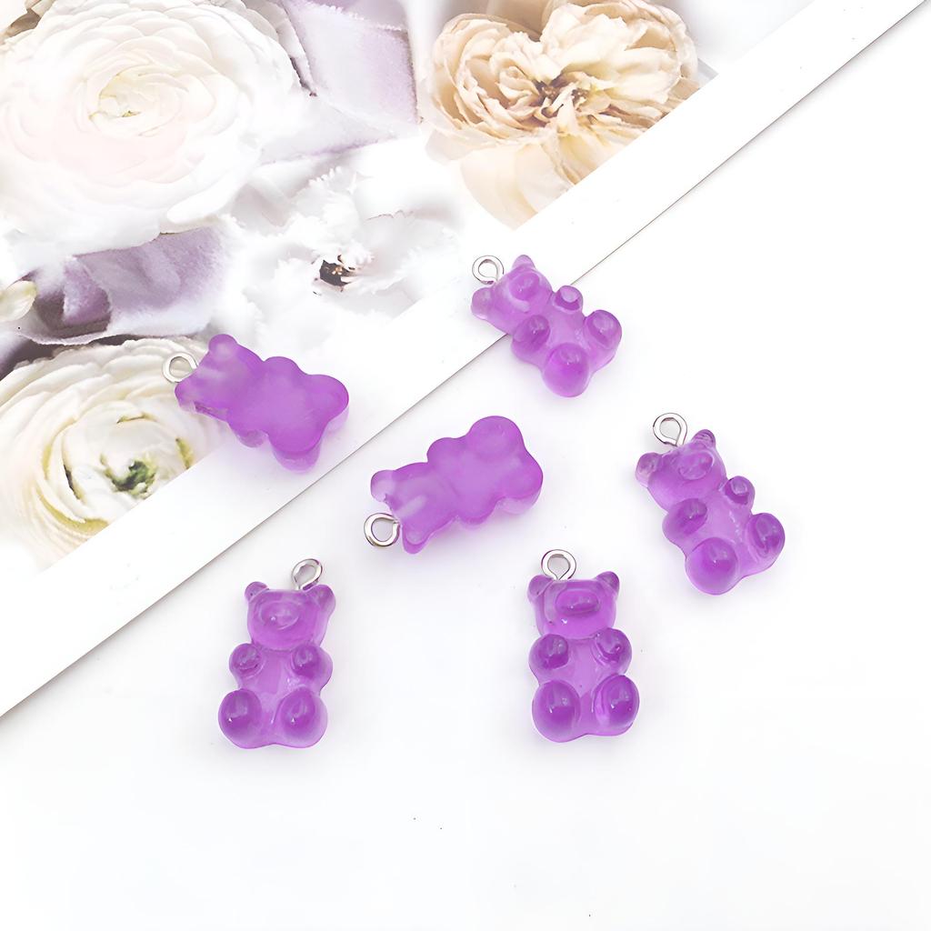 Bear Candy Resin Lollipop Pendant: Mix 32 DIY Jewelry & Toy Accessories Lucky Bag for Kids