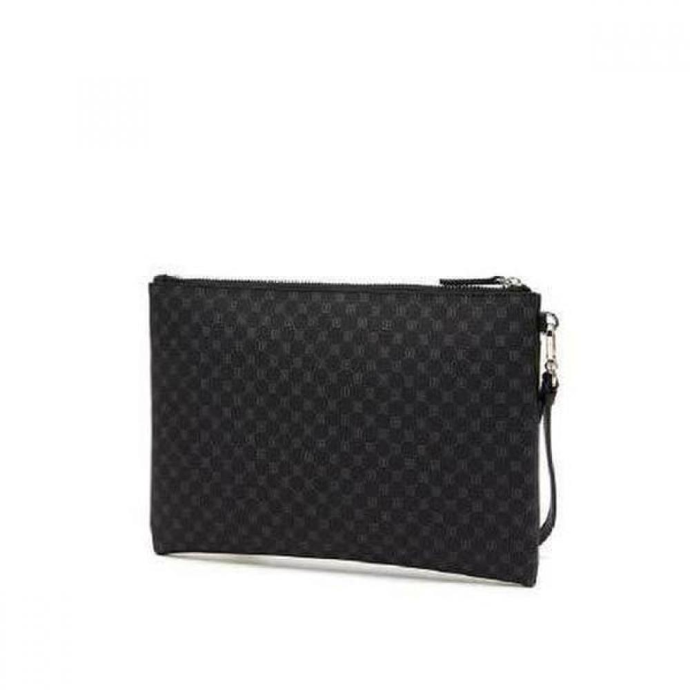 Daks Black Leather Dd Pattern Clutch Bag Dbba2e467bk
