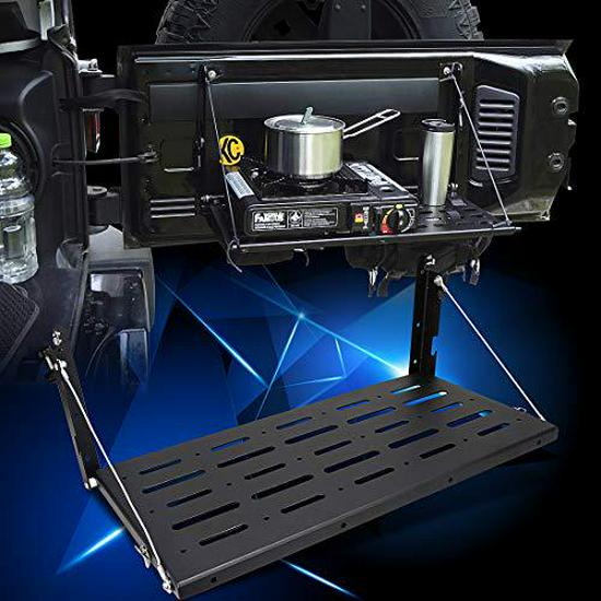 Steel Reinforced Folding Tailgate Storage & Dining Table for Wrangler JK 2007-2017 2/4-door