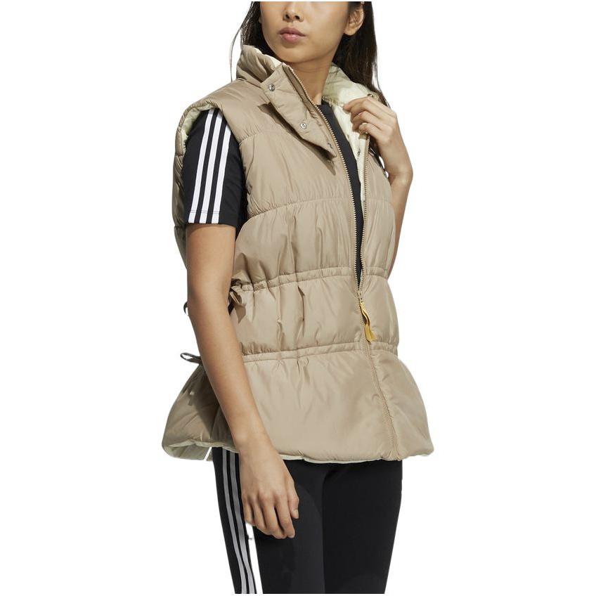 Women's Adidas Vests Women's Brown Stand Collar Moderate Nipped-in Waist