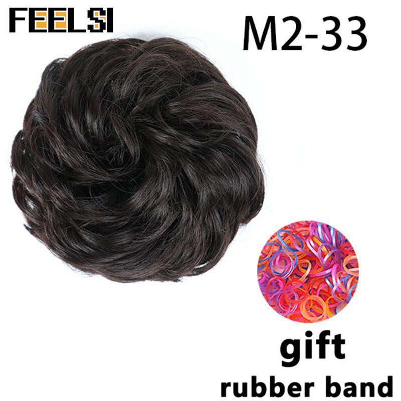 

Женский вьющийся шиньон с эластичной резинкой, синтетическая резинка для волос, небрежный пучок, шиньоны 23