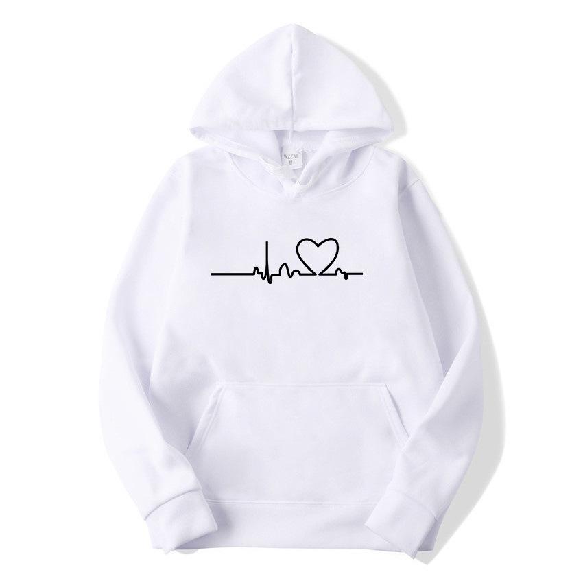 Trendy Cross-Border Couple Hoodies: Autumn/Winter Velvet Print with Kangaroo Pocket