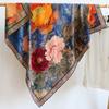 Double-sided heterochrome fragrant cloud yarn large square scarf elegant red cloud yarn Chinese style silk scarf shawl scarf high-end gift