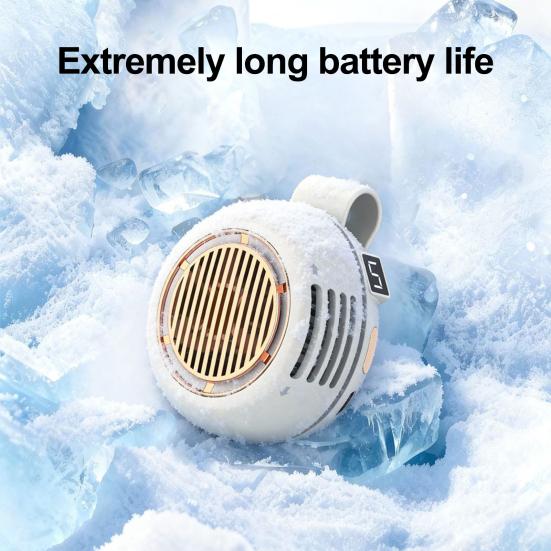 Přenosný klipový ventilátor, Nositelný osobní ventilátor, Mini tichý bezlopatkový ventilátor, Malý pásový ventilátor s 5 nastavitelnými rychlostmi, Dobíjecí chladicí ventilátor s otočným pohybem o 360° pro