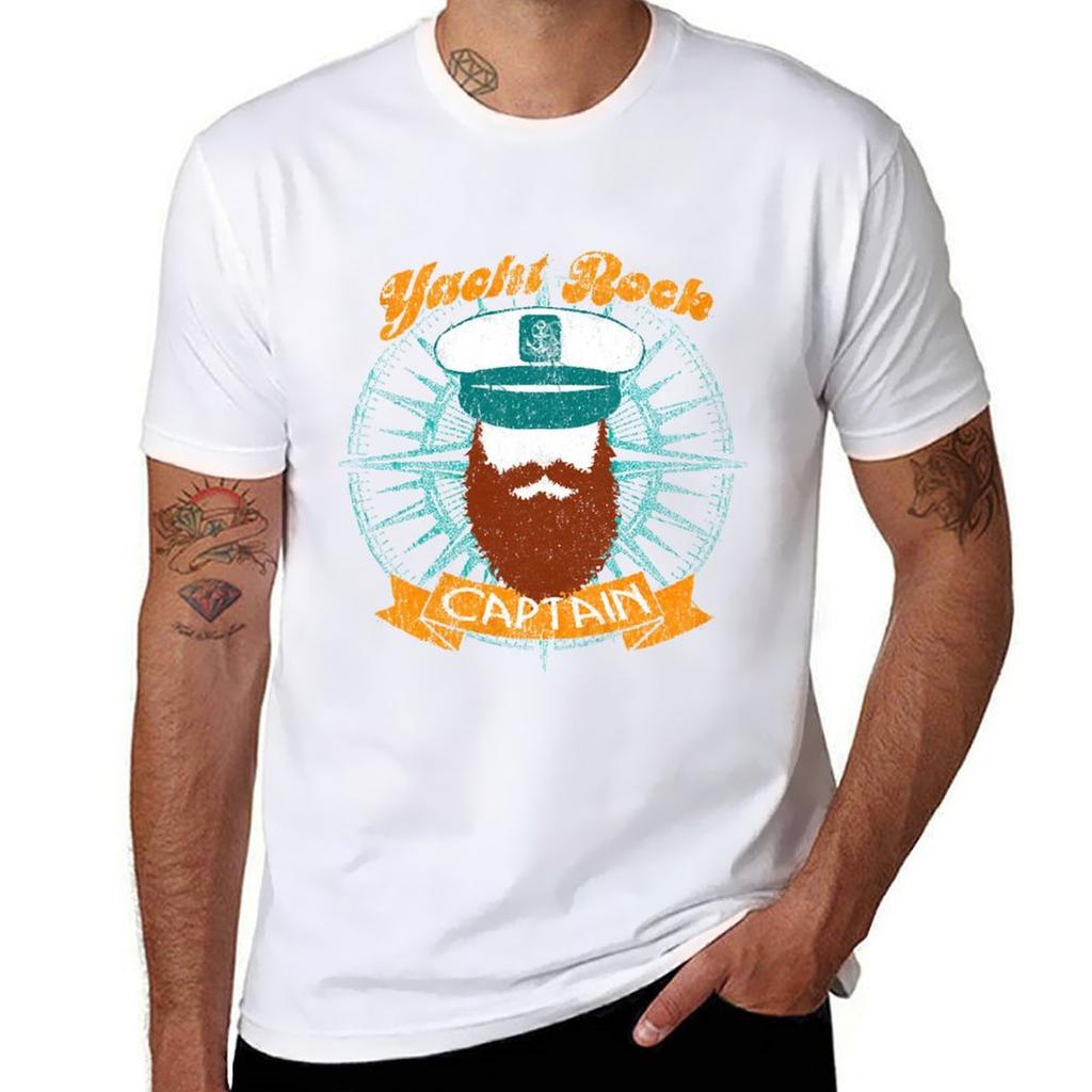 Yacht Rock Captain Tshirt Daily Casual Short Sleeve Tee Shirt