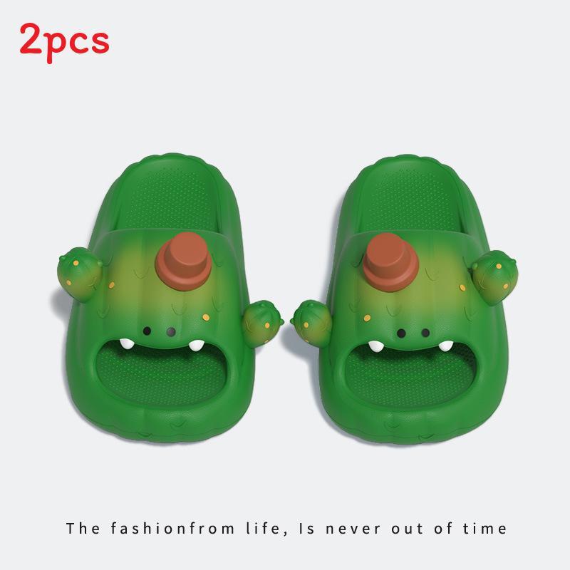 Cute Cactus Summer Slide Slippers With Eva Footbed For Women And Men Comfort