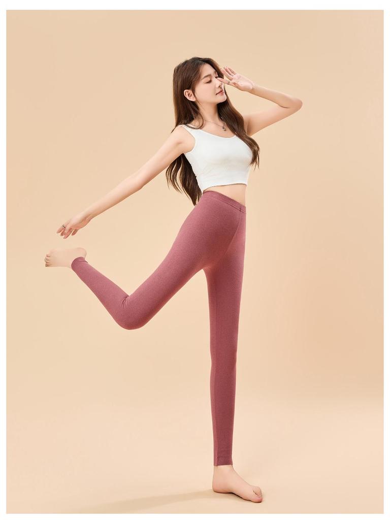 Velvet Autumn Women's Low Waist Double-Sided Brushed Warm Leggings