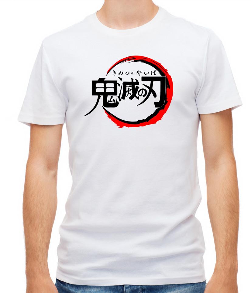 

Hieroglyphics Anime Sign Demon Slayer Short Sleeve White T Shirt Men F426 2XL