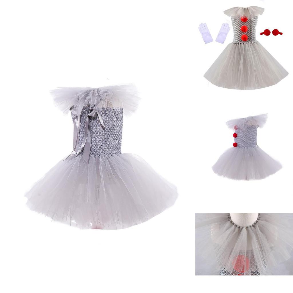 Set Vestito da Clown Principessa Scintillante per Spettacolo di Halloween per Bambini