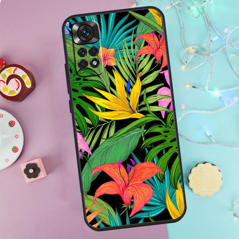 Tropical Leaves Case For Xiaomi Redmi Note 14 Pro 9 10 11 12 13 9S 10S 11S 12S Redmi 14C 10C 12C 13C Cover