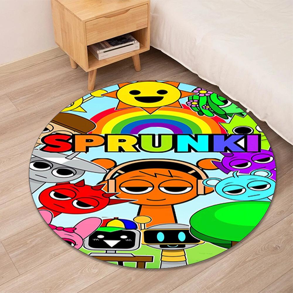 Sprunki Printed Round Rug Carpet Chair Rug Area Rug Entryway Doormats,for Office Chair Living Room Bedroom Kitchen Room.