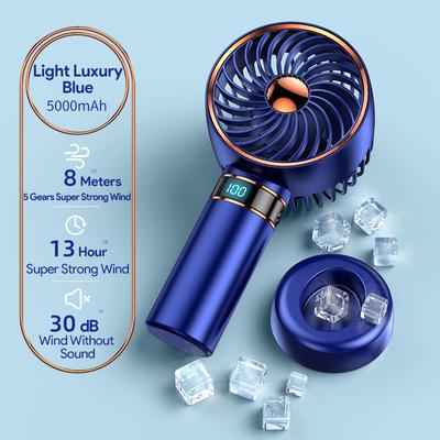Hand Fan 2024 New Handheld Mini Fan USB 5000mAh Rechargeable Mini Portable Small Pocket Fan Data Display