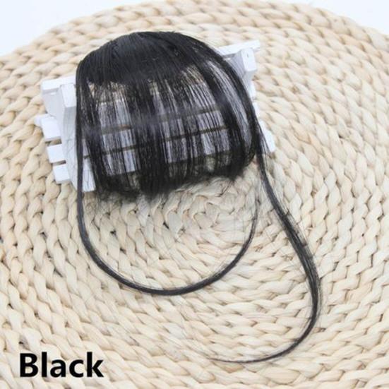 Ladies Thin Clip On Air Bang Wig Hair Front Fringe Extension Hairpiece