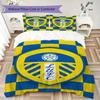 Leeds United Vzorované povlečení Sada přikrývky Potah na přikrývku Povlak na polštář Domácí dekorace Dárek k narozeninám (1 * povlak na peřinu + 2 * povlak na polštář bez jádra)67