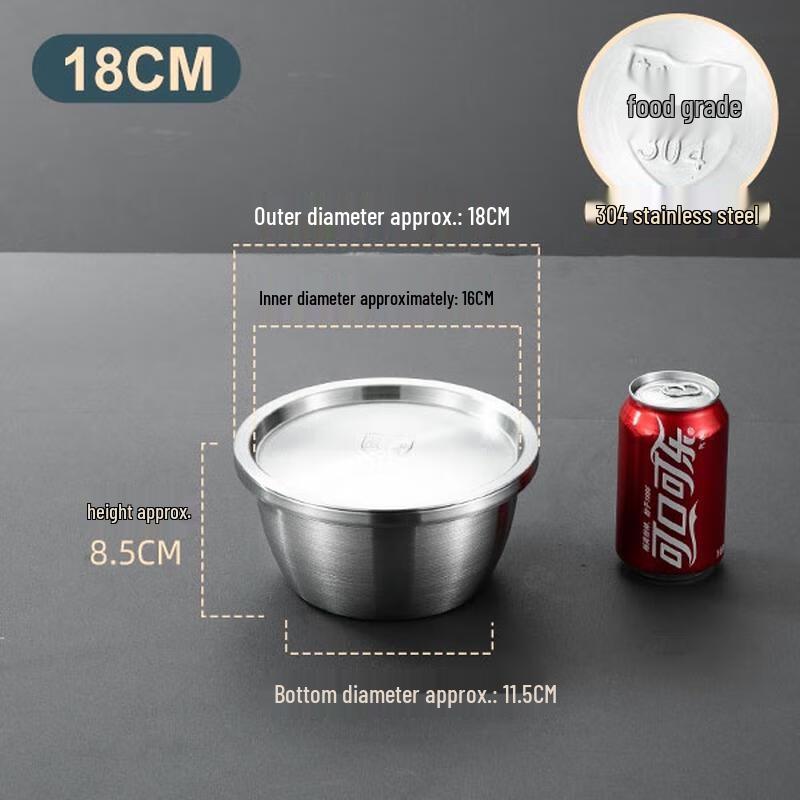 

HANDUNYOU Food Grade 304 Stainless Steel Mixing Bowl with Lid