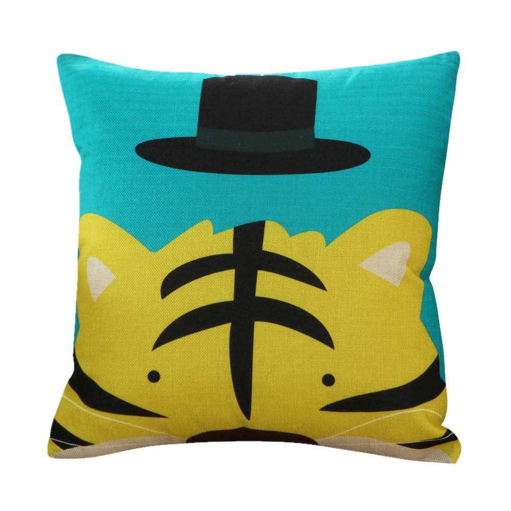 45x45cm Cartoon Animal Printed Cushion Cover Home Living Room Sofa Pillow Case Children Bedroom Decoration