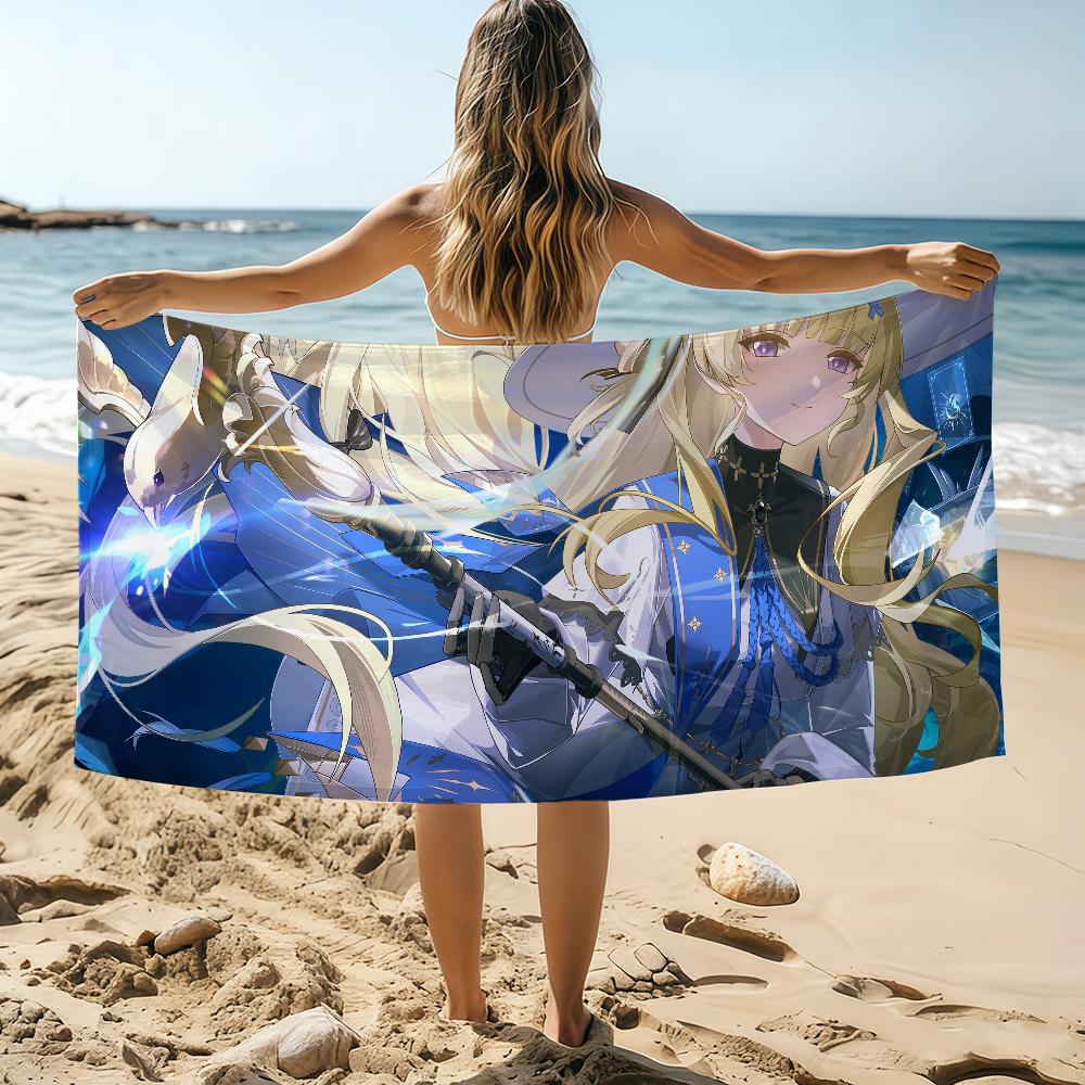 Classic Game Wuthering Waves Phoebe Towel Beach Towel Oversized Quick Dry Towel Absorbent Soft Swim BeachTowels for Men Women