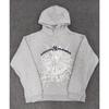 Heavy fleece foam print spider web hoodie sports casual sweater sweatpants set
