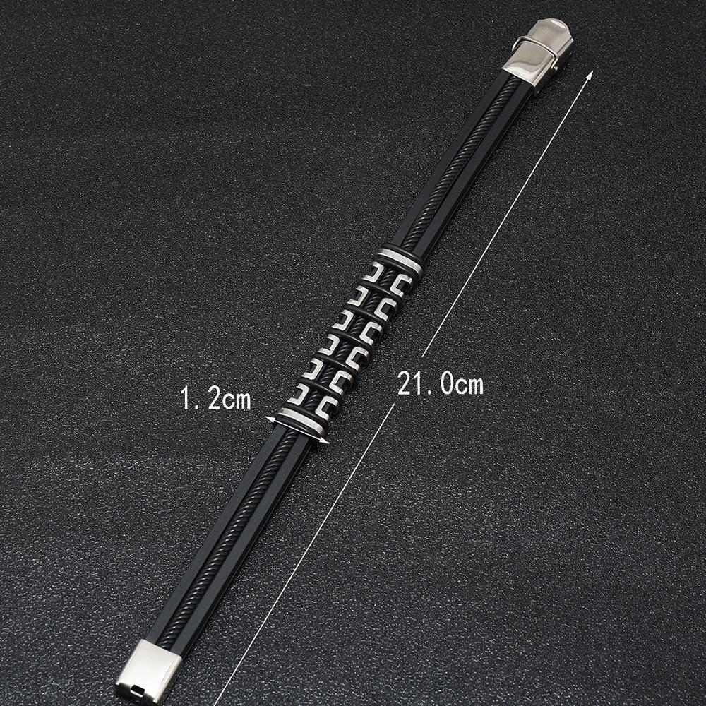 Men'S Silicone Bracelet, Fashion Titanium Steel Personality Accessories Stainless Steel Bracelet Bracelet Accessories