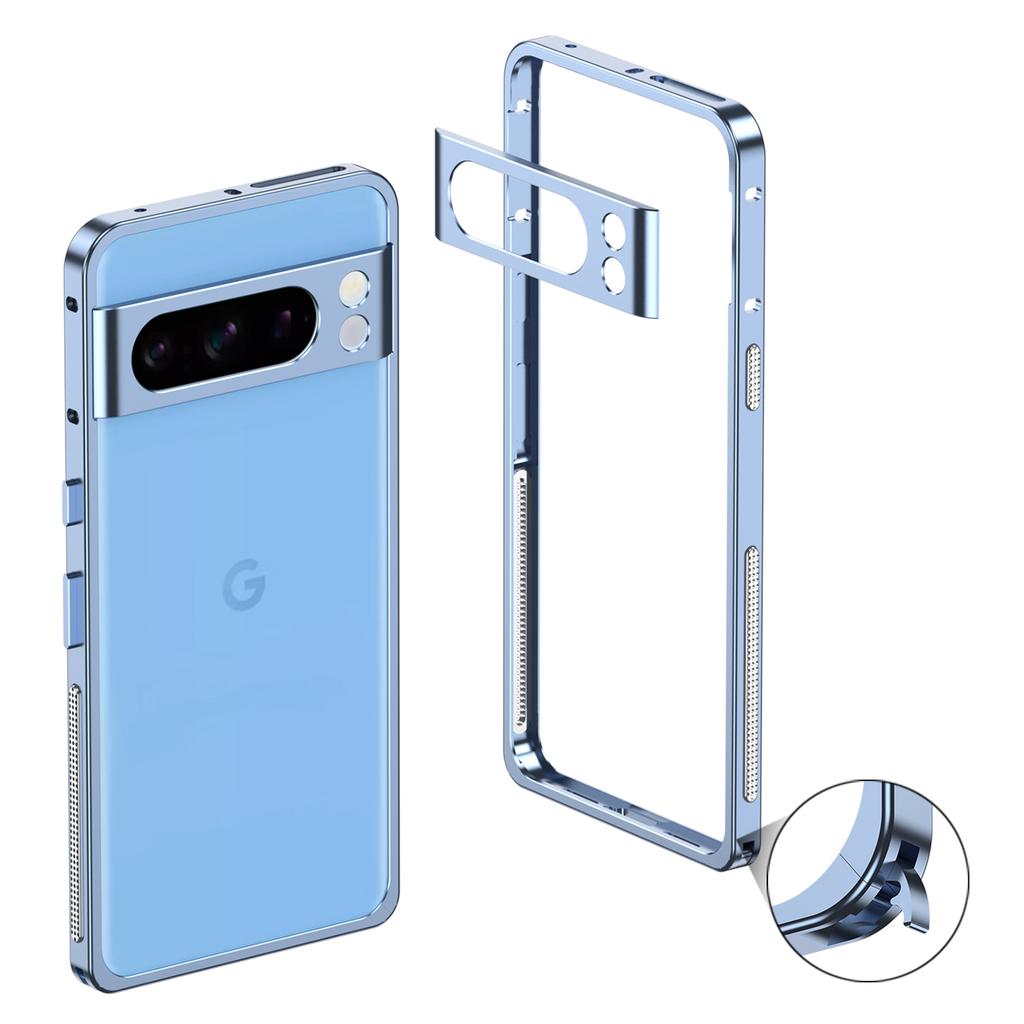 For Google Pixel 8 Pro Bumper Cases Metal Frame Heat Dissipation Cover with Lens Protector