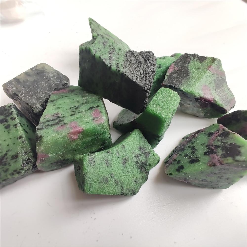 Natural Epidote Mineral Fuchsite Crystal Stone Rock Chips Specimen Healing Collection Natural Crystal Fish Tank Stone
