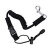 Kayak Paddle Leash Stretchable Shock Cord Fishing Pole Safety Tether with Ti Alloy Hook Black